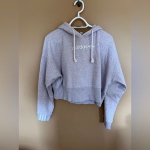 Size medium light grey/pink adidas hoodie. Slightly cropped.